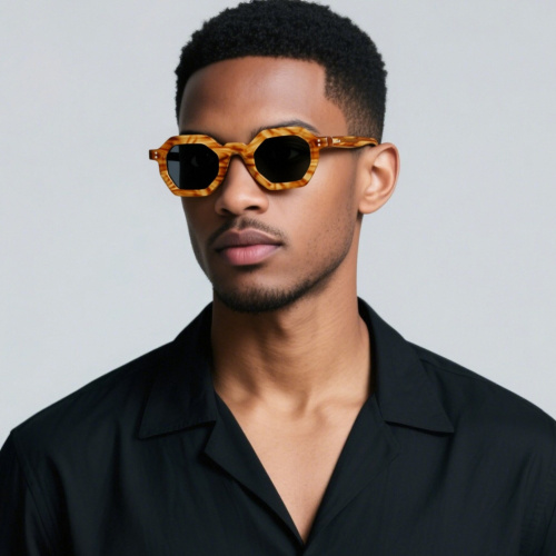 Geometric Hexagon Acetate Sunglasses