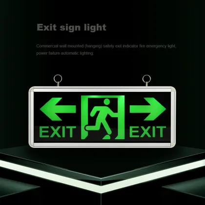 Green Aluminum Plastic Fire Exit Door Indicator LED Emergency Exit Light with Battery