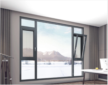French Style Triple Pane Mosquito Net Window with Tilt and Turn Mechanism, Aluminium Steel Frame, and Stainless Steel Fittings