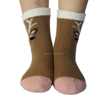 Customizable Double-Layer Fluffy Christmas Slipper Socks for Women - Personalize with Your Logo