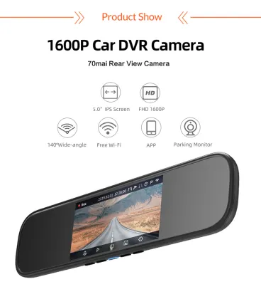 70Mai Rearview Mirror Dash Cam D07 1080P