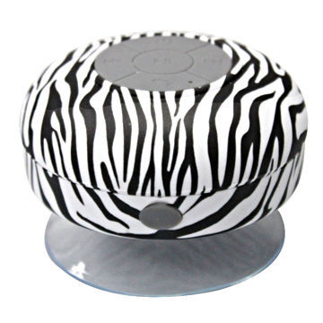 Zebra Pattern Mini Waterproof Bluetooth Speaker with Suction Cup for iPad