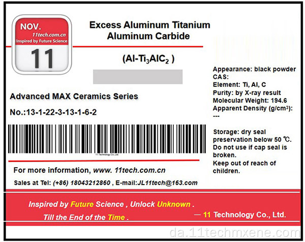 Kemisk videnskabelig forskningseksperiment Ta4alc3 sort pulver