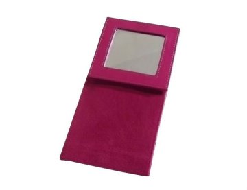 red makeup case with mirror