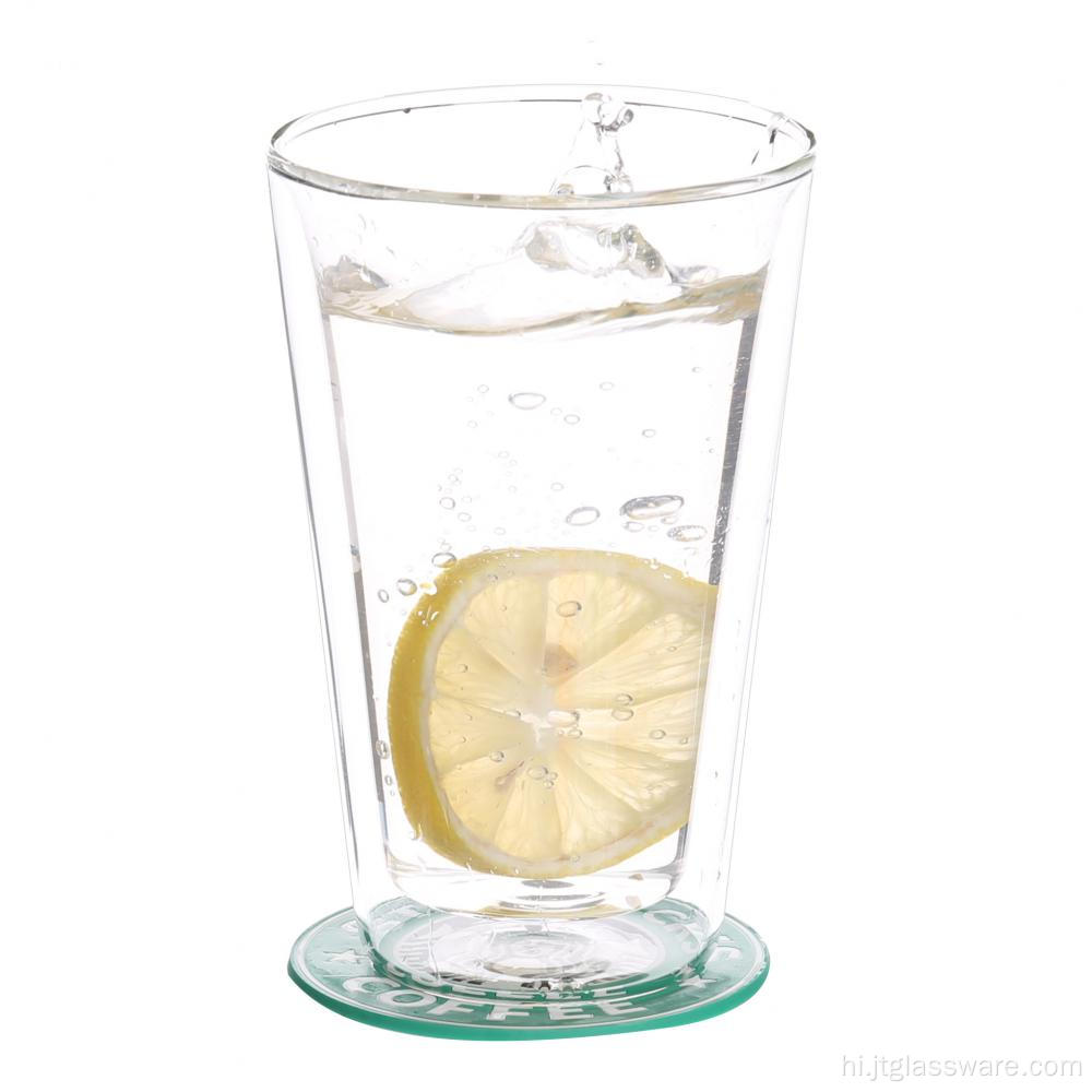पानी के लिए डबल वॉल थर्मल ग्लास कप