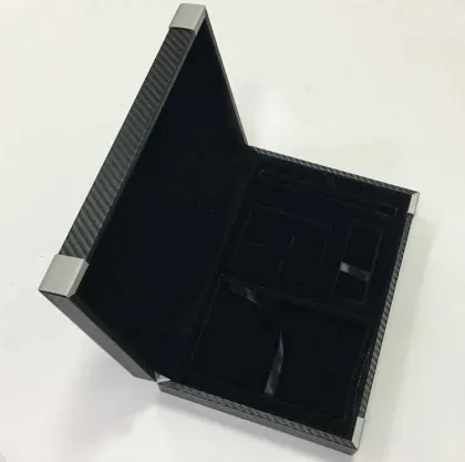 Carbon Fiber Leather Gifts Case For Cufflink Pen