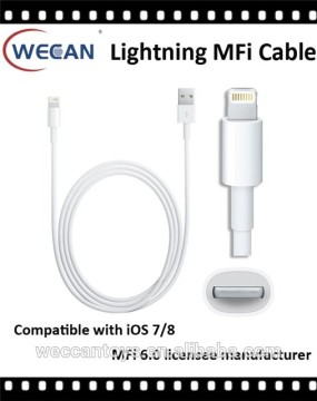 100% original 8pin MFi data charging ios 9 compatible USB cable