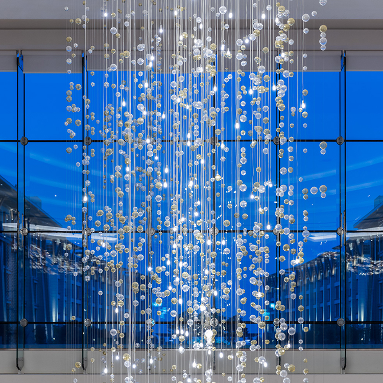 Long luxury shopping mall contemporary chandelier