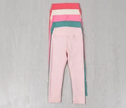 FOCUS Hot Selling Solid Color Elastic Sweatpants for Little Girls
