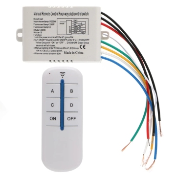 4 Channel Wireless ON/OFF Lamp Remote Control Switch Receiver Transmitter