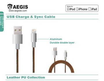 Usb Flat Nylon wrap woven pattern MFI Cable cerfiticated for iPhone