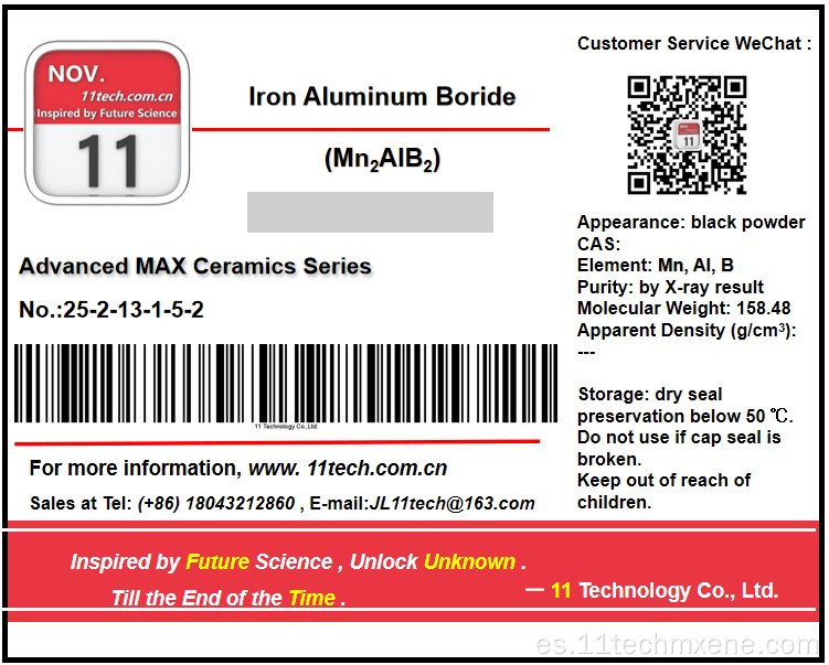 Polvo de metal de transición bidimensional Mn2Alb2