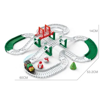 Classic Christmas Electric Railway Train Set with Track and Slot Toys