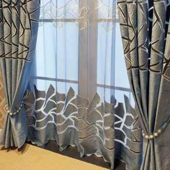 Customizable Modern Luxury Curtain Sets with Hollow-out Laser Embroidery for Living Room Décor