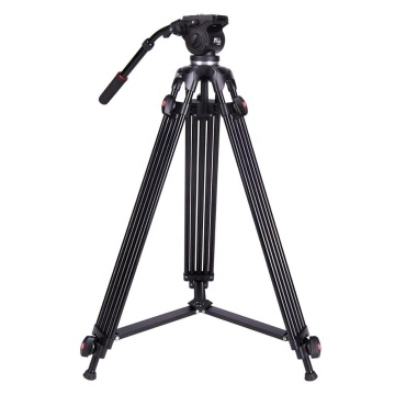 185CM Professional Aluminum DSLR Video Camera Tripod System with Fluid Drag Head and Mid-Level Spreader