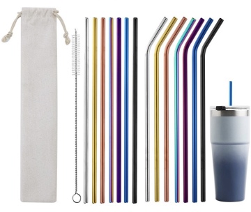 Laser Engraved Stainless Steel Straws for Powder Coated Mugs