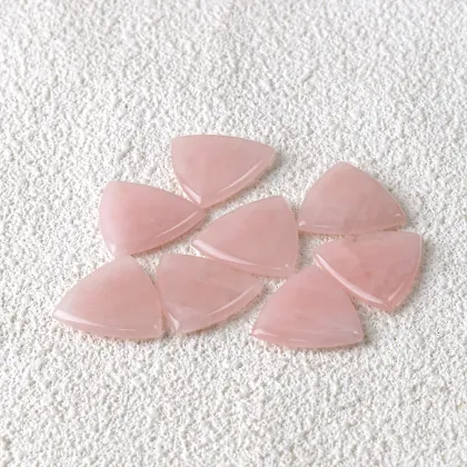 Natural Rose Crystal Quartz triangle Shape Rose Crystal