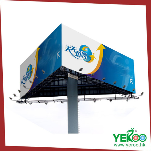 Three Sided Outdoor Advertising Equipment Steel Billboard Structure