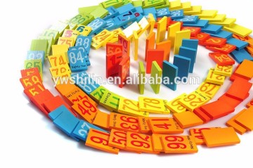 54 pcs high quality digital wooden domino for kids