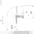 UPVC Pn10 DIN réduisant l&#39;alimentation en eau du coude femelle