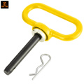Магнитный палец прицепа 12 мм со шплинтом сцепного устройства с желтой ручкой
