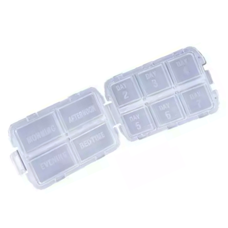 Caja plegable de organizador de pastillas 10 compartimentos