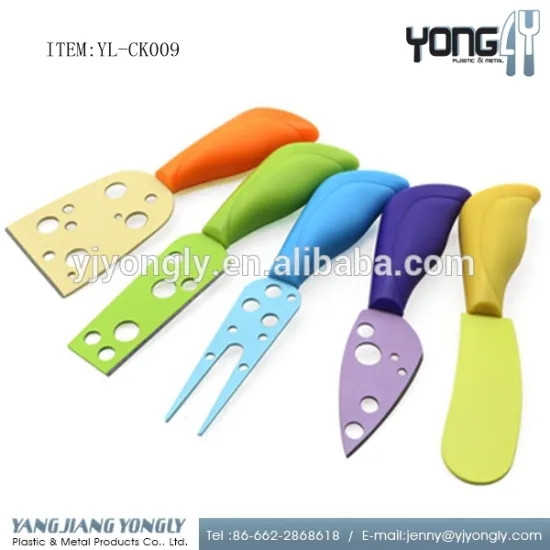 stainless steel Colorful 5-Piece Kitchen cheese knife