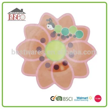 Hot sale colorful attractive flower shape melamine kids plate
