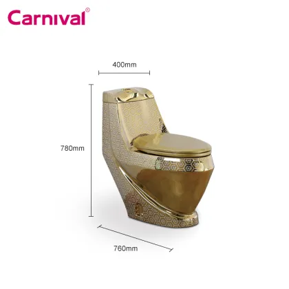 Golden Royal Design One-Piece Bathroom Ceramic Toilet