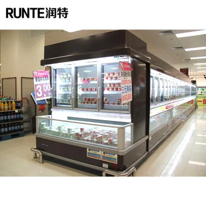 China Factory Combi Freezer Showcase: Double Temperature Commercial Freezer Refrigerator for Sale