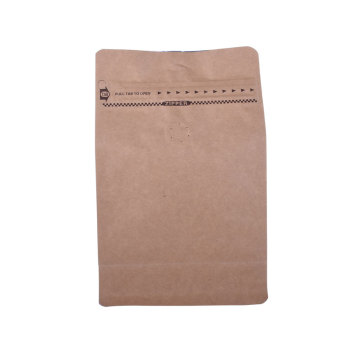 Bolso de café con cremallera de bolsillo de caja Kraft natural