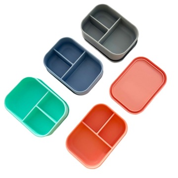 EatingSmart 3 Compartment Silicone Bento Box Set: Leak-Proof, Food Grade, and Perfect for Office Workers