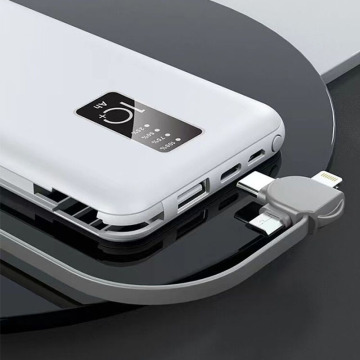 Tragbare digitale Anzeige Mobile Power Bank mit Kabel