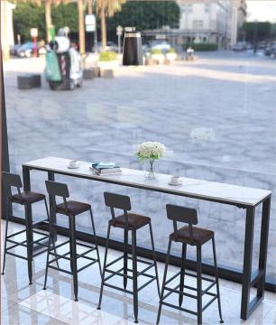 Cheap Cafe Restaurant Club with Wooden Seats and Metal Frame Dining Bar Stools