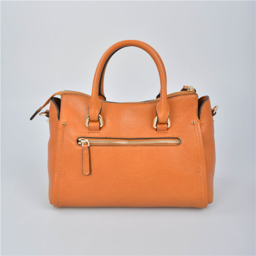 Leather tote bag with double handles