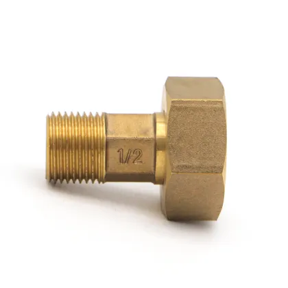 Screw Brass Water Meter Coupling Water Meter Connectors Brass Pipe Fittings With Washer