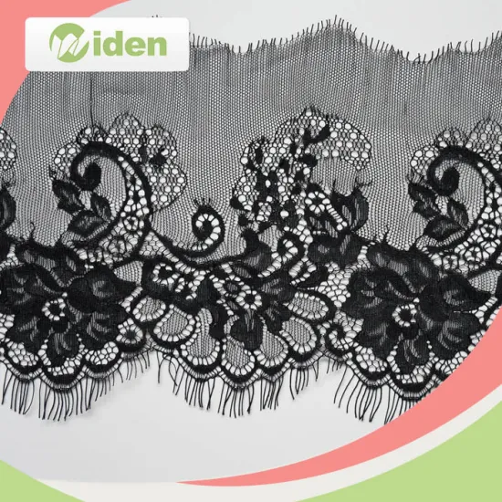 Fashion Nylon Black Sexy Lingerie Lace Eyelash Trimming Lace