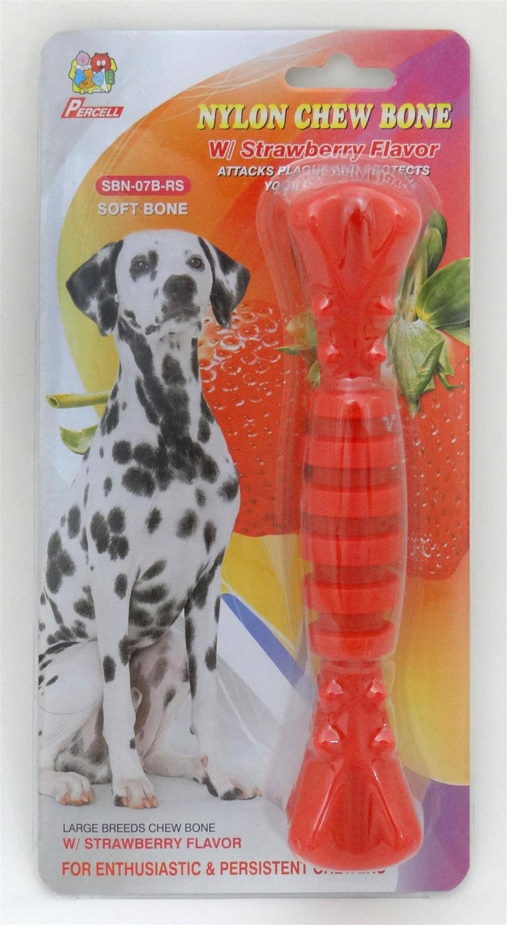 Percell 7.5 &quot;Nylon Dog Chew Spiral Bone Strawberry Scent