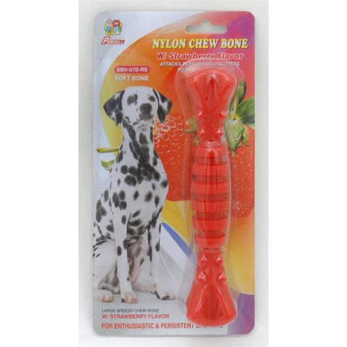 Percell 7.5" Nylon Dog Chew Spiral Bone Strawberry Scent