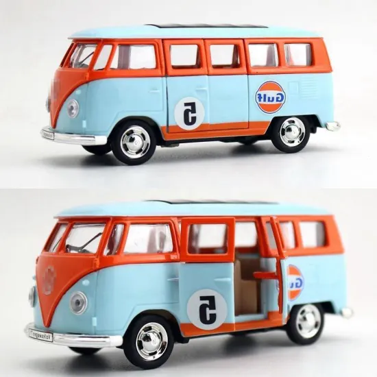 1:38 Scale Gulf Oil Volkswagen T1 Bus Diecast Model Car Toy
