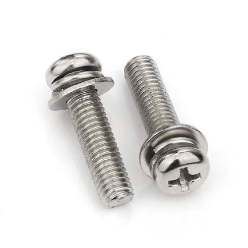 Nickel Plated Cross Round Head Three Combinations Screws