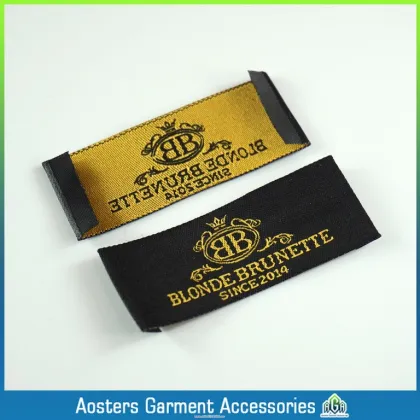 Recycled brand name apparel woven label