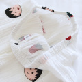 women Pullover cotton pajamas top and pants suit