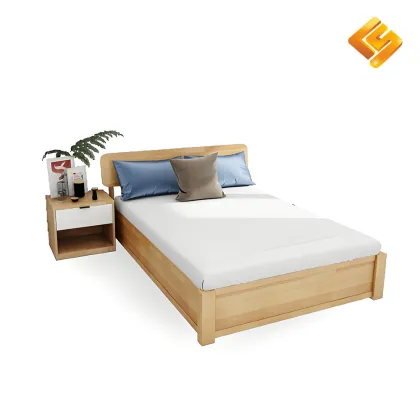 Modern and simple solid wood household bed