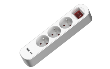 France 3-way power strip with usb type c
