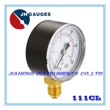 63mm black plastic case snap-in lens Commercial Pressure Gauge