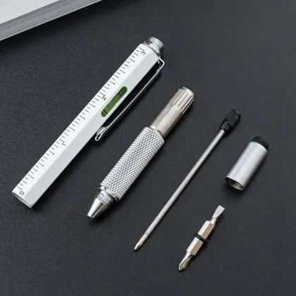Multifunctional Ruler Stylus Tool Pen Screwdriver Level Metal Pen - Promotional Gift