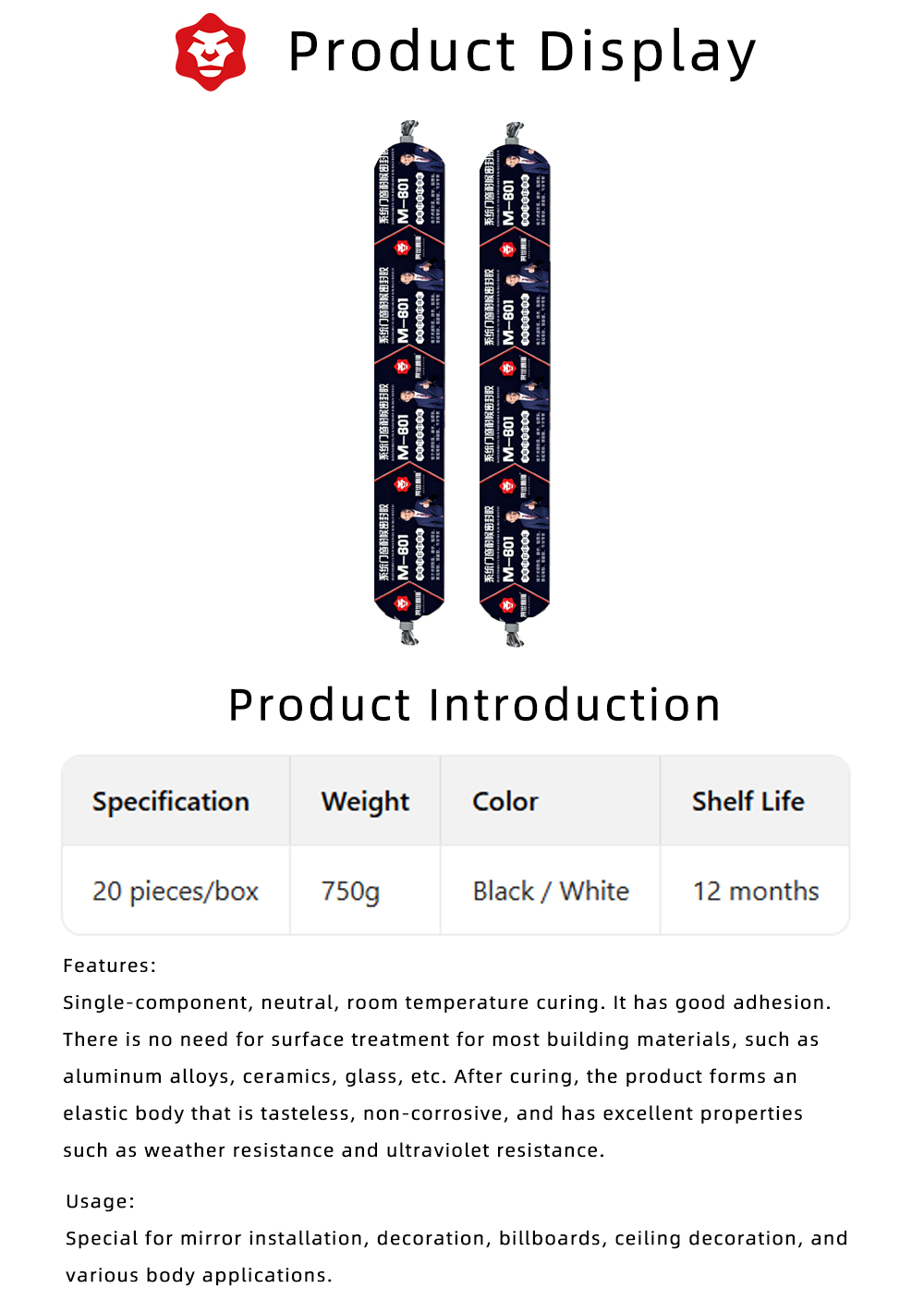 Weatherproof MS Polymer Sealant Adhesive X