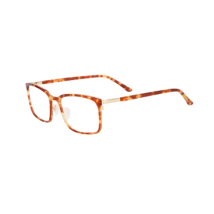 All Face Shape Match Rectangle Double Color Metal Glasses Frames Optical Eyeglasses