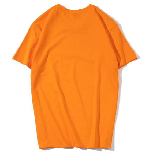 Camiseta de manga curta de cor de cor de algodão por atacado